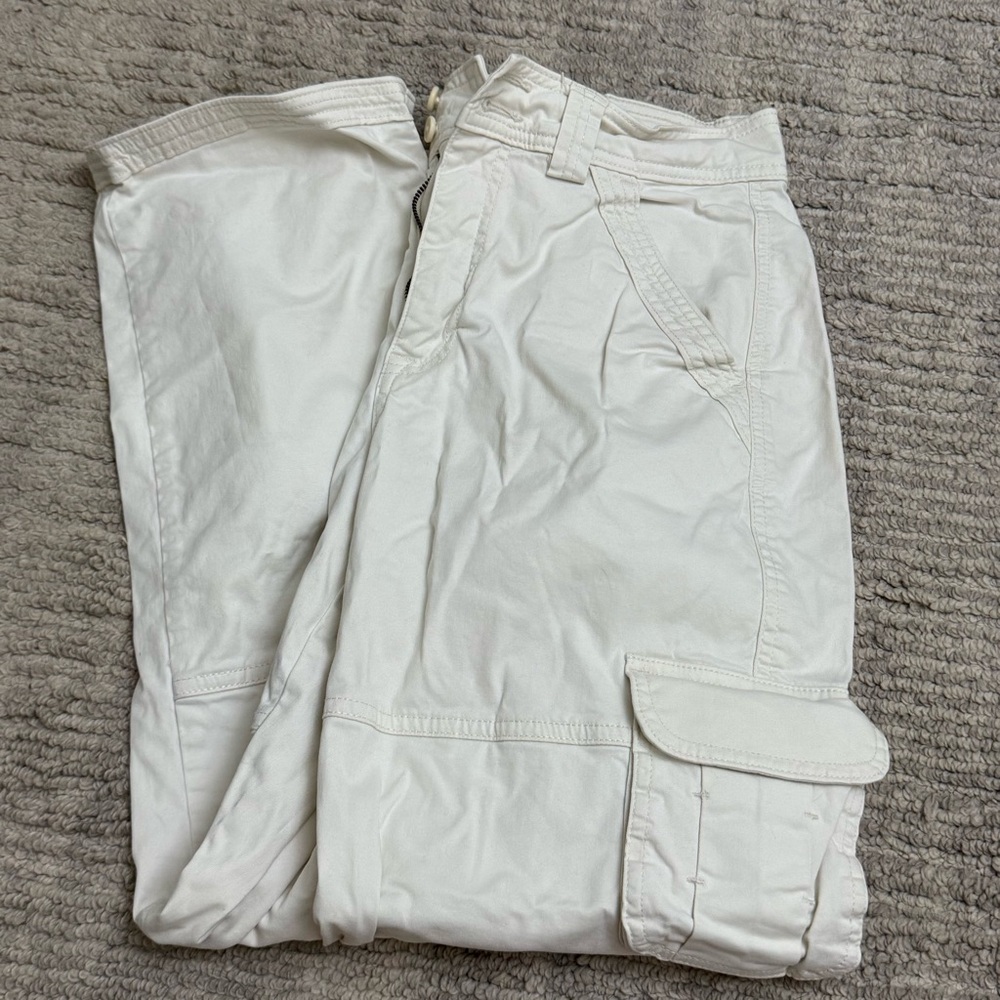 Abercrombie Cream Cargo Utility Pants 0 25” short curve love